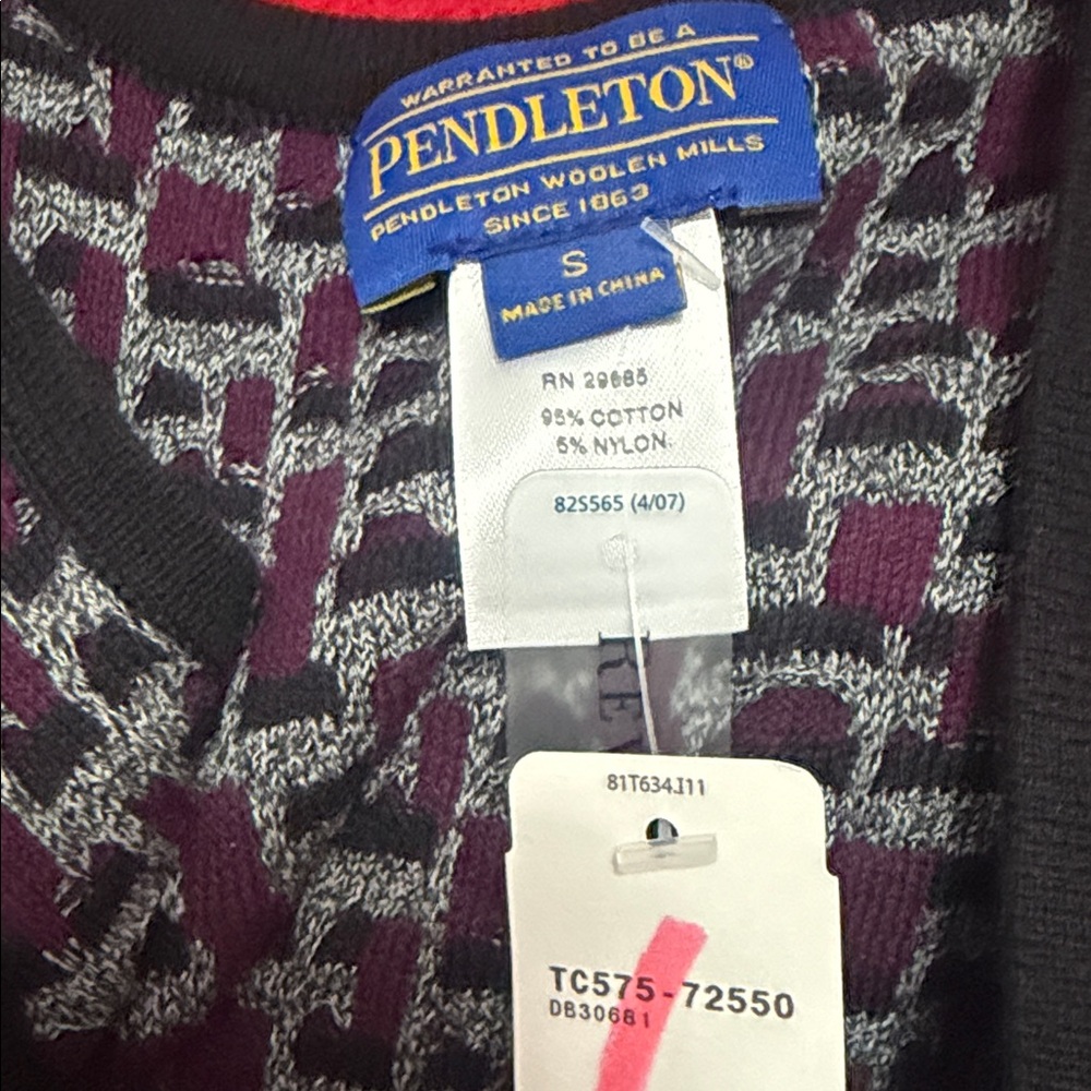 Pendleton Purple and Black Patterned Top - image 4